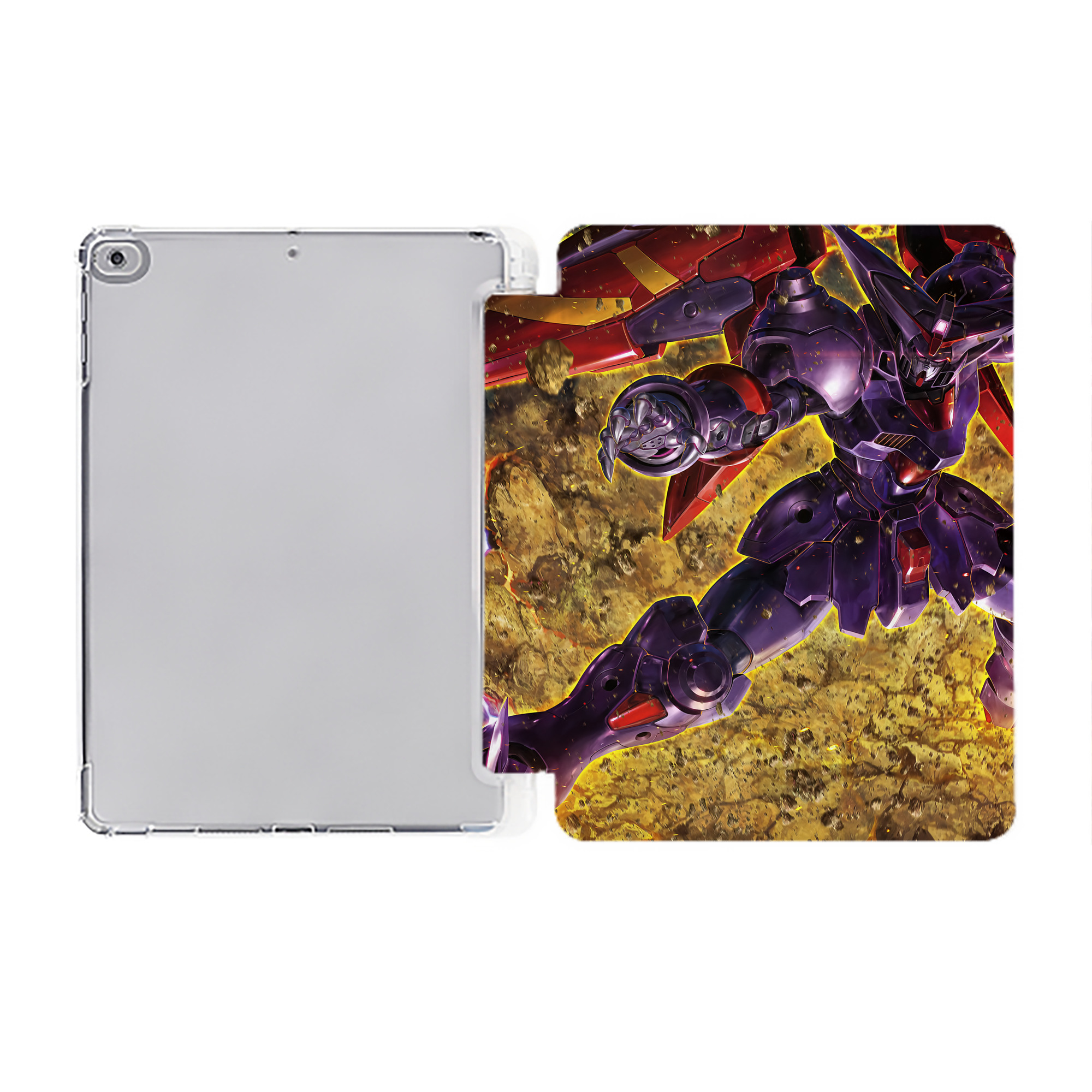 （画像用） 機動戦士ガンダム Mobile Suit Gundam IPad ケース ペン収納付き 三つ折りスタンド PUレザー×シリコン 対応機種9.5/10.5/10.9インチ